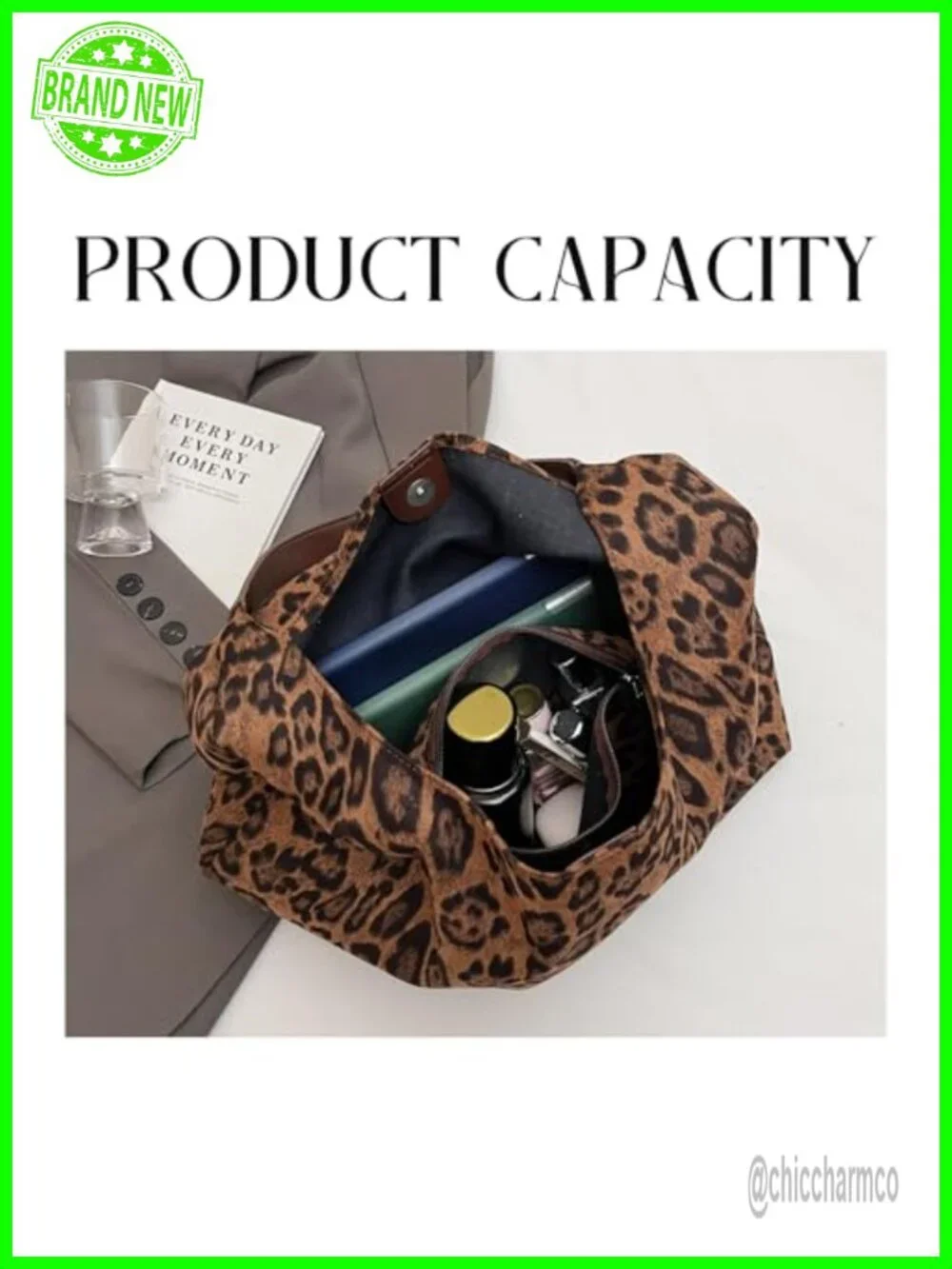 Faux Suede Leopard Print Hobo Tote Bag Large Capacity Satchel